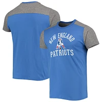 Majestic Threads - T-shirt flammé pour homme des New England Patriots Gridiron Classics Field Goal Royal/Gris chiné