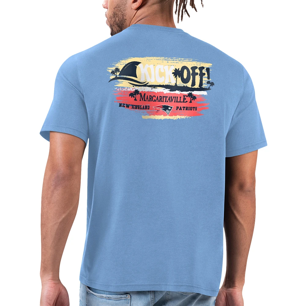 T-shirt bleu Margaritaville pour hommes des New England Patriots