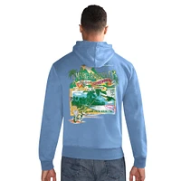 Men's Margaritaville  Blue New England Patriots Time Flies Garment Dyed Pullover Hoodie