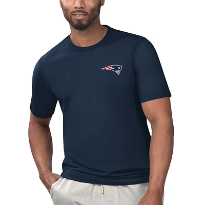 Men's Margaritaville Navy New England Patriots License to Chill T-Shirt