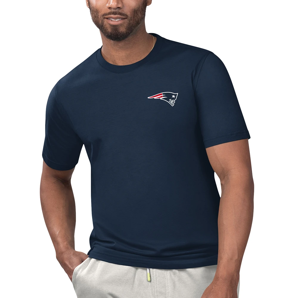 T-shirt Margaritaville Navy New England Patriots pour hommes sous licence Chill