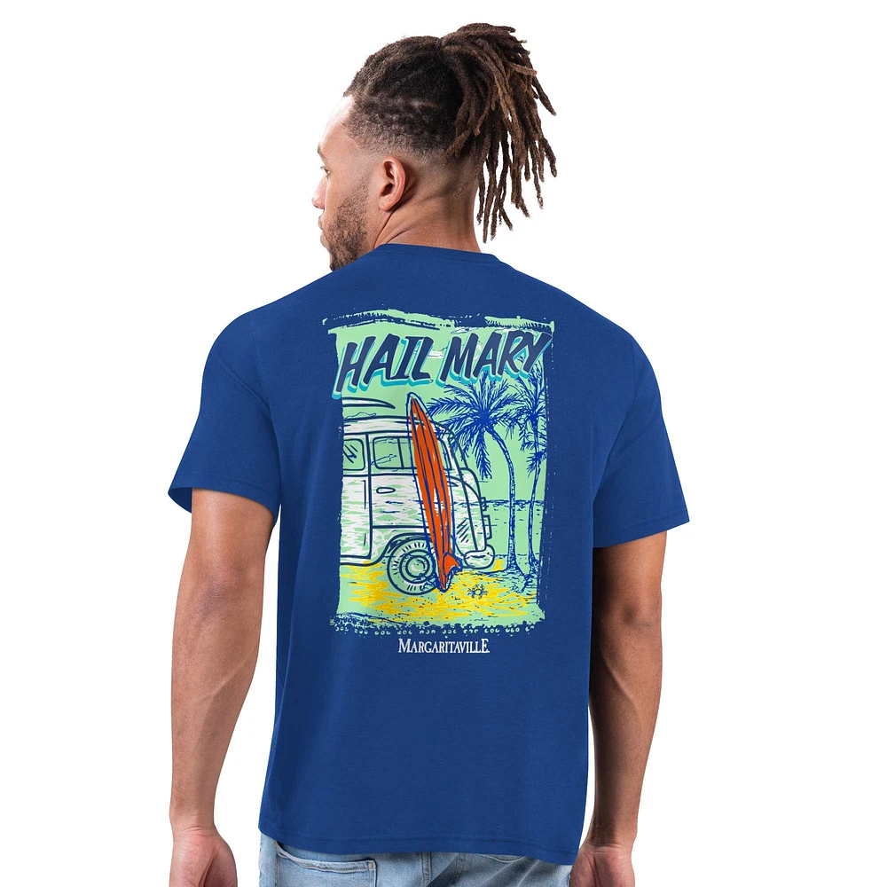 Men's Margaritaville  Royal New England Patriots Hail Mary T-Shirt