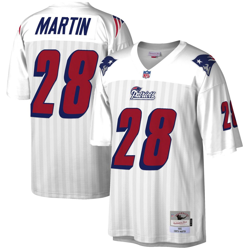 Mitchell & Ness Men's Mitchell & Ness Curtis Martin White New England  Patriots 1995 Legacy Replica Jersey