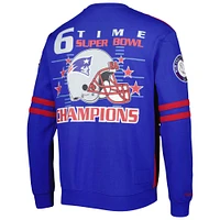 Men's Mitchell & Ness Red/Royal New England Patriots Big Tall Gridiron Classics Pullover Sweatshirt