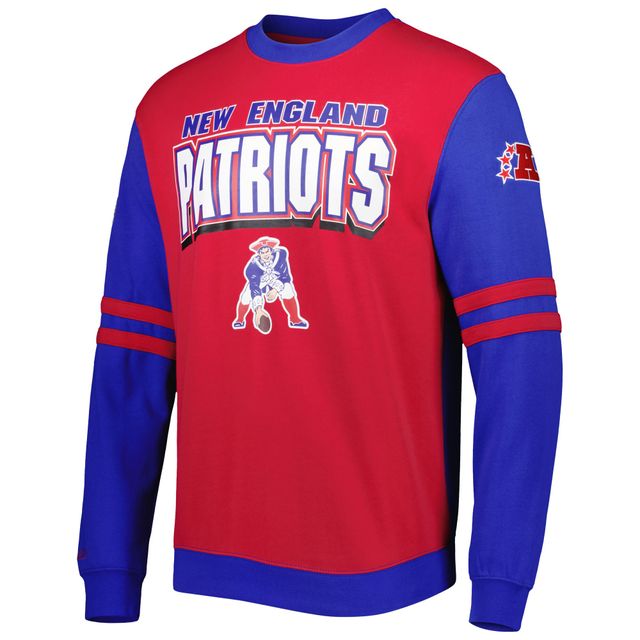 Chandail rouge pour homme Mitchell & Ness New England Patriots All Over 2.0