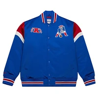 Veste à bouton-pression en satin pour hommes Mitchell & Ness Royal New England Patriots Big Tall