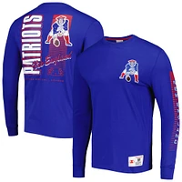 Men's Mitchell & Ness Royal New England Patriots Gridiron Classics Fashion Long Sleeve T-Shirt