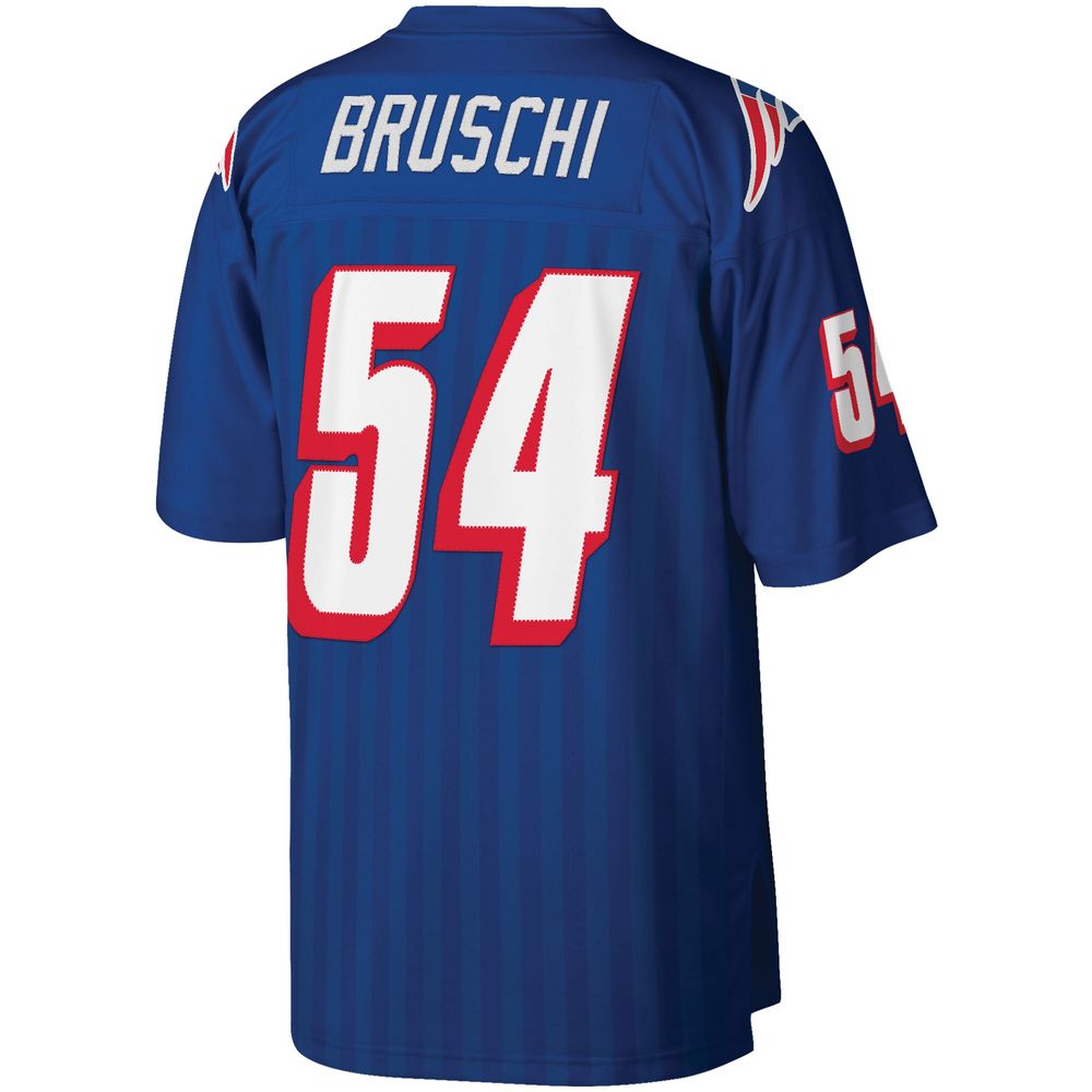 Men's Mitchell & Ness Tedy Bruschi Royal New England Patriots Big Tall 1996 Retired Player Replica Jersey