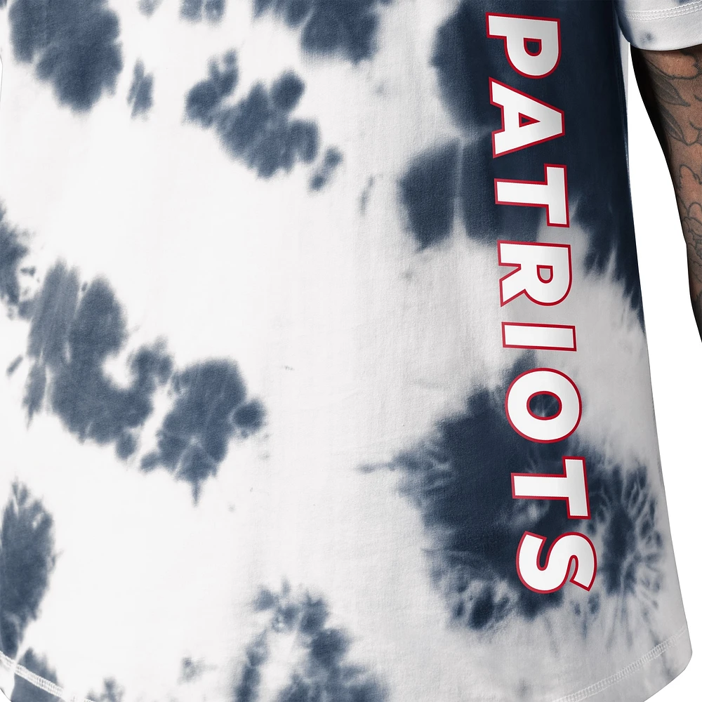 Men's MSX by Michael Strahan Navy New England Patriots Freestyle Tie-Dye T-Shirt