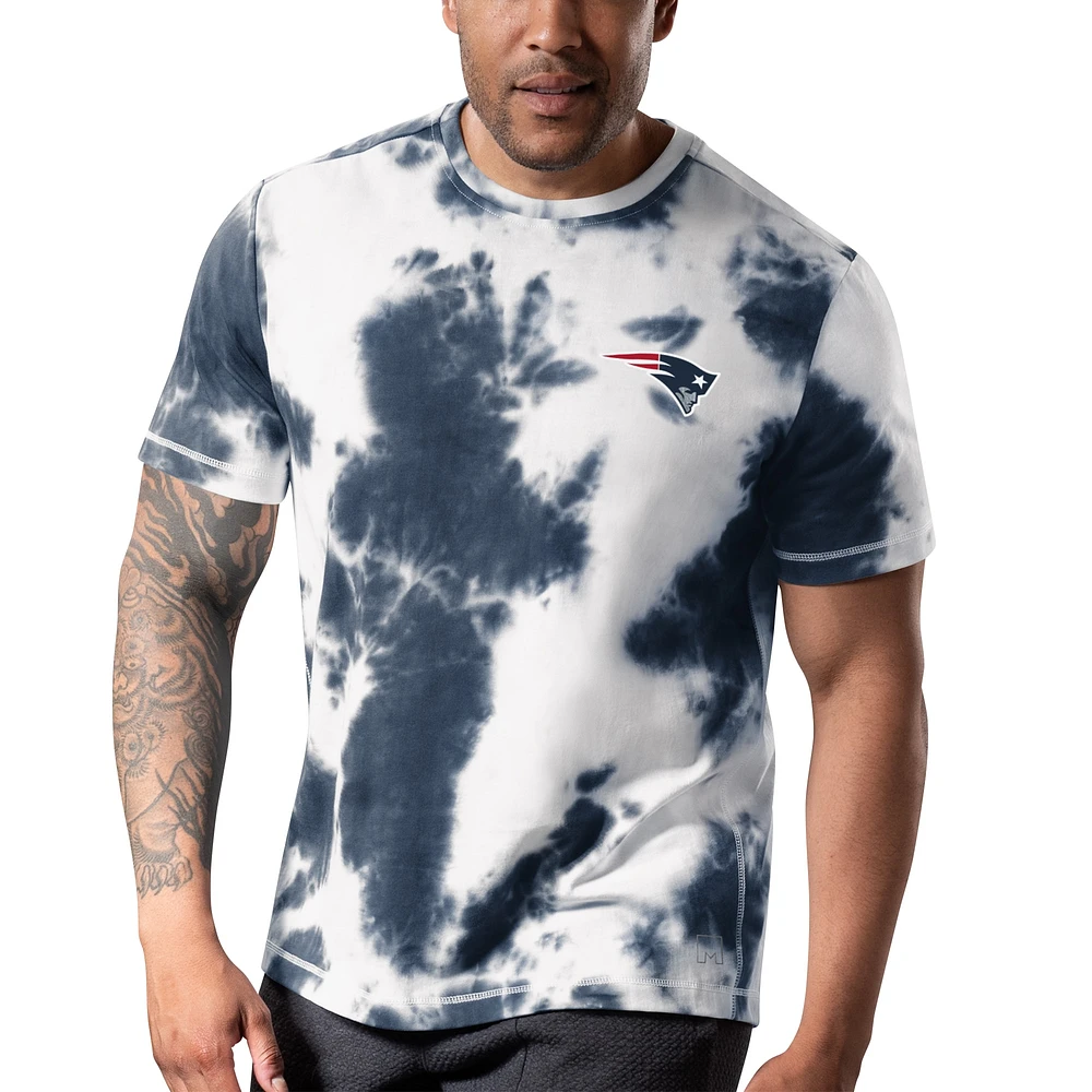 Men's MSX by Michael Strahan Navy New England Patriots Freestyle Tie-Dye T-Shirt