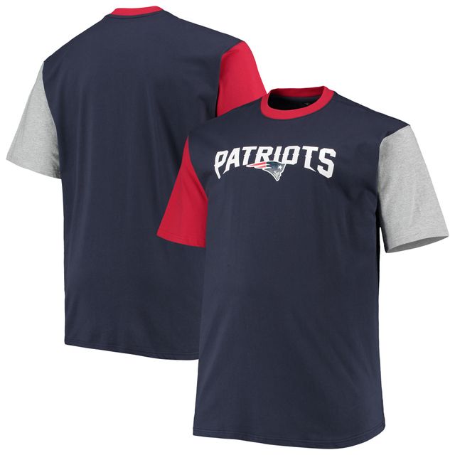 T-shirt color block pour hommes, bleu marine/rouge, New England Patriots Big & Tall