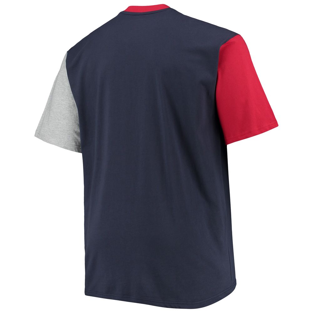 Men's Navy/Red New England Patriots Big & Tall Colorblocked T-Shirt