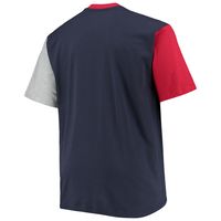 Men's Navy/Red New England Patriots Big & Tall Colorblocked T-Shirt