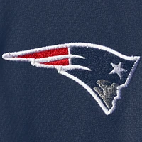 Veste raglan à fermeture éclair quart de tour en polyester bleu marine/rouge New England Patriots pour homme grande taille