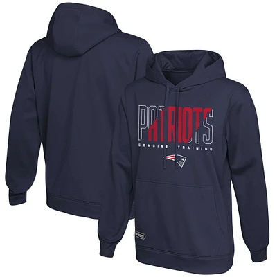 Men's Navy New England Patriots Backfield Combine Authentic Pullover Hoodie