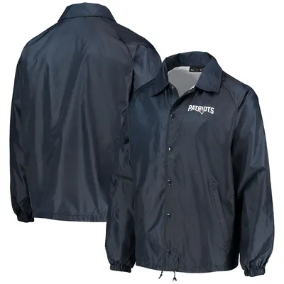 New England Patriots Coaches Classic Raglan Full-Snap Windbreaker Jacket - Navy