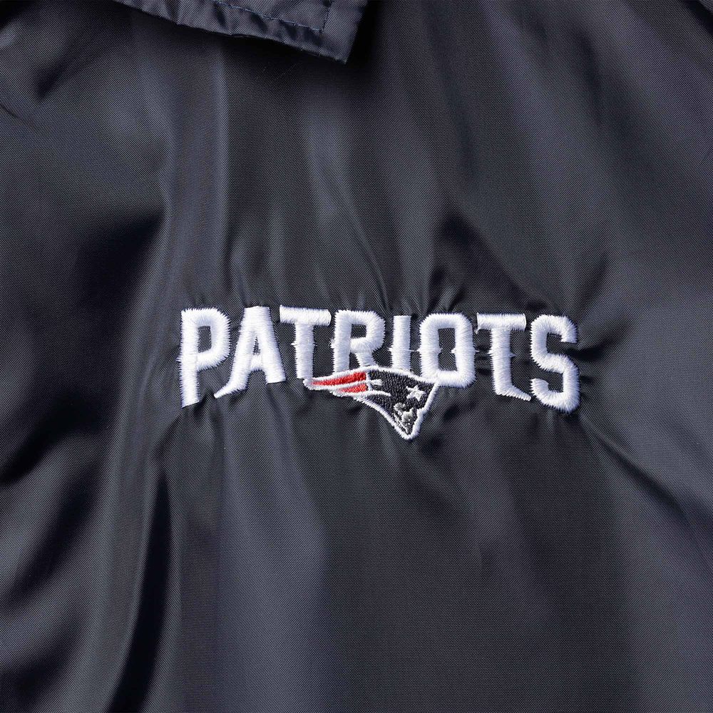 Men's Navy New England Patriots Coaches Classic Raglan Full-Snap Windbreaker Jacket