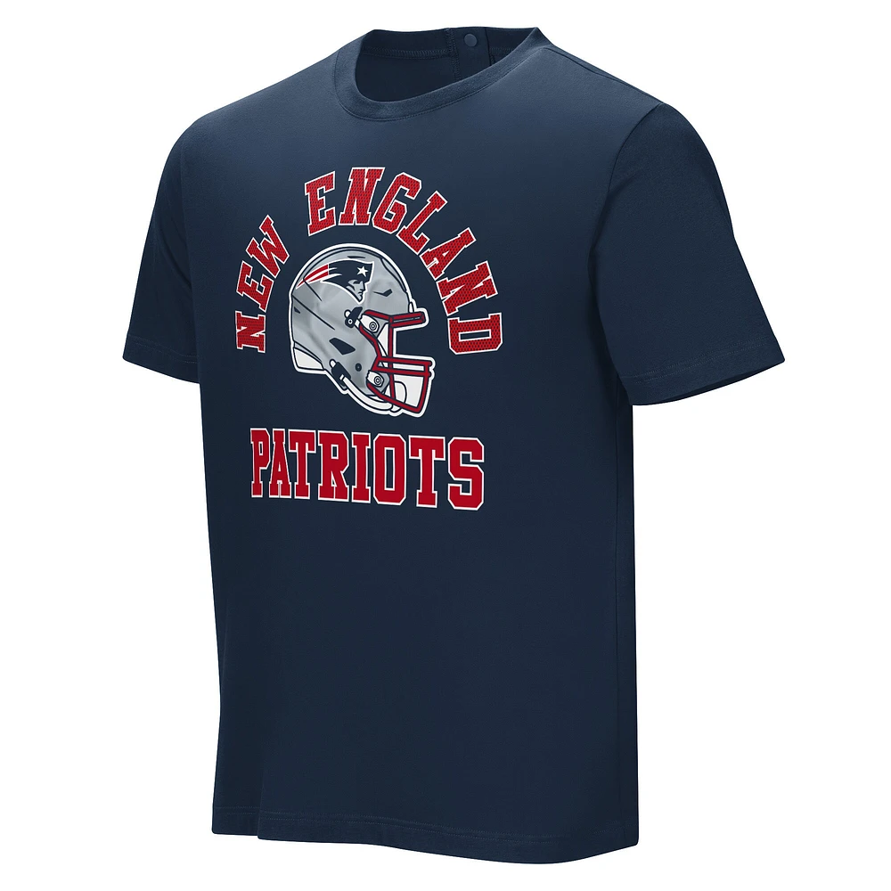 T-shirt bleu marine avec assistance au panier des New England Patriots pour hommes