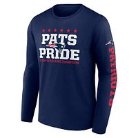 T-shirt à manches longues bleu marine pour homme New England Patriots Hometown Collection Sweep