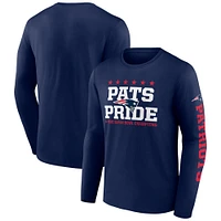 Men's Navy New England Patriots Hometown Collection Sweep Long Sleeve T-Shirt