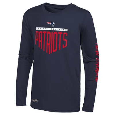 T-shirt à manches longues pour homme bleu marine New England Patriots Impact