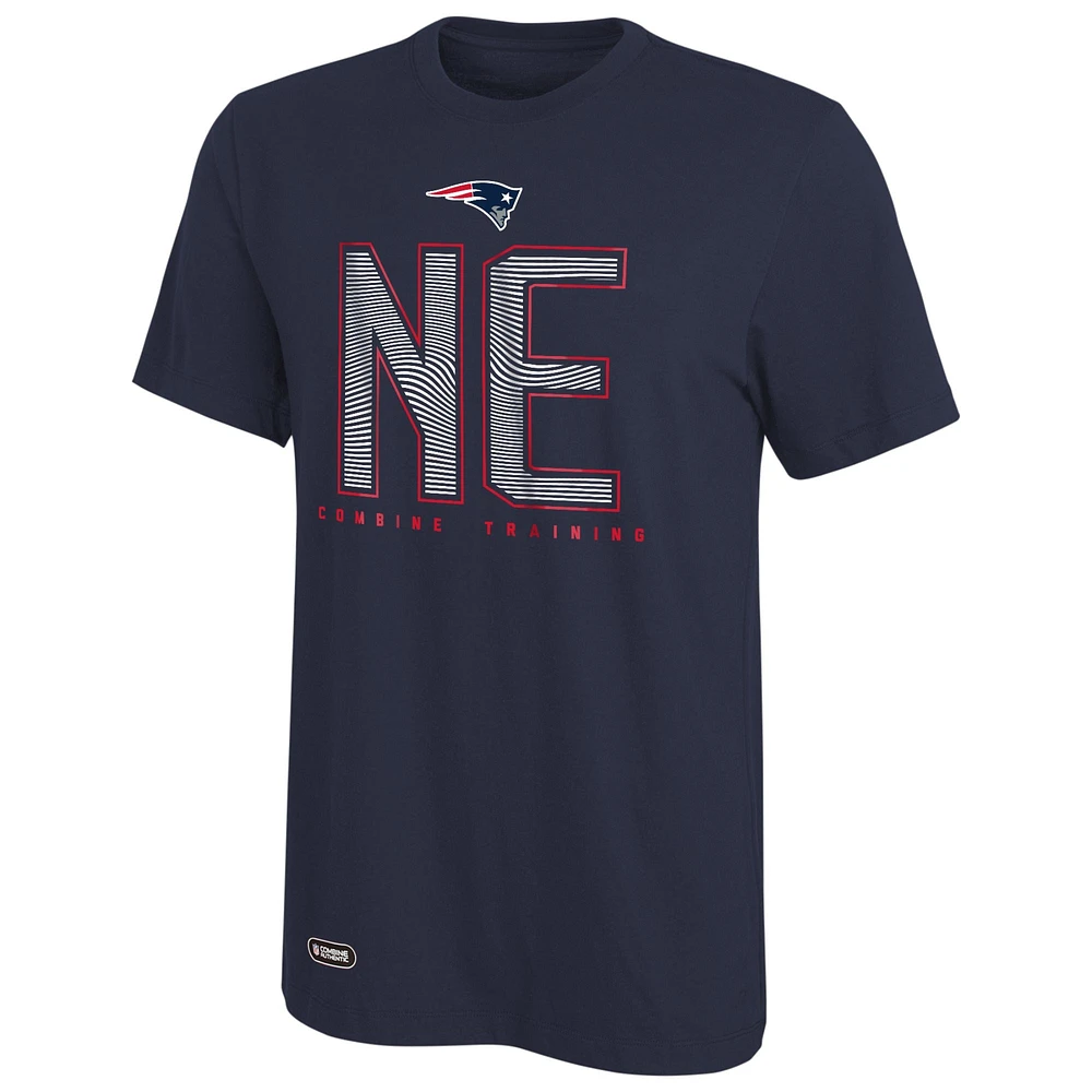 T-shirt pour homme bleu marine New England Patriots Combine Authentic Record Setter