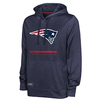 Men's Navy New England Patriots Speed Drill Streak Pullover Hoodie