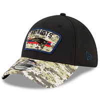 Men's New Era Black/Camo England Patriots 2021 Salute To Service - 39THIRTY Flex Hat