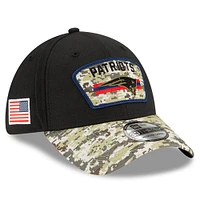 Men's New Era Black/Camo England Patriots 2021 Salute To Service - 39THIRTY Flex Hat