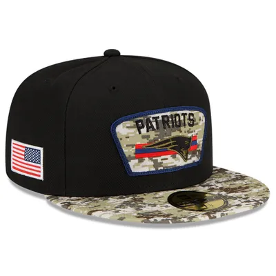 New England Patriots Era 2021 Salute To Service 59FIFTY Fitted Hat - Black/Camo