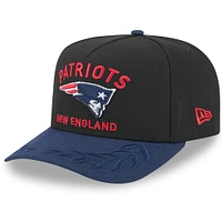 Men's New Era Black/Navy New England Patriots 2025 NFL Draft 9FIFTY A-Frame Snapback Hat