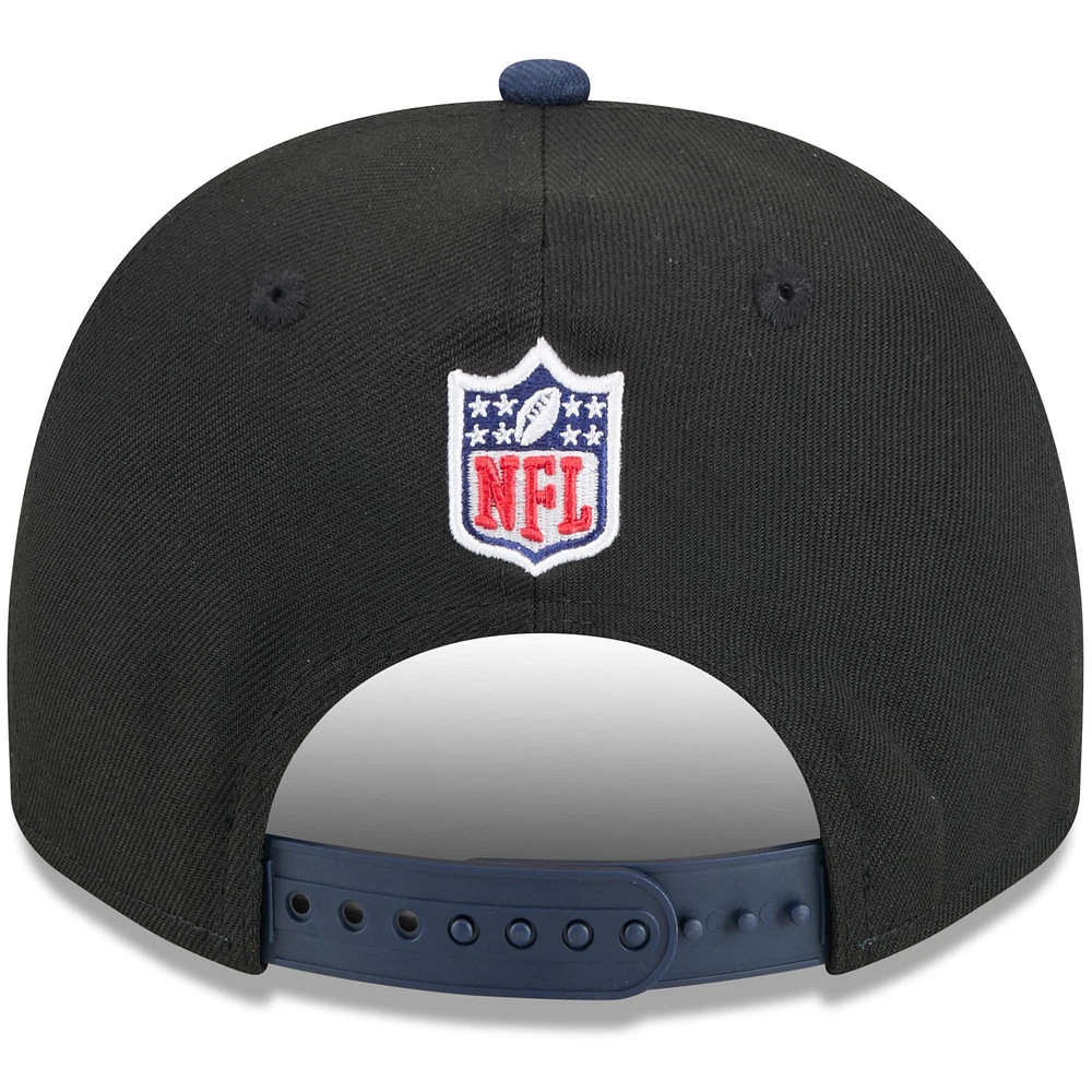 Men's New Era Black/Navy New England Patriots 2025 NFL Draft 9FIFTY A-Frame Snapback Hat