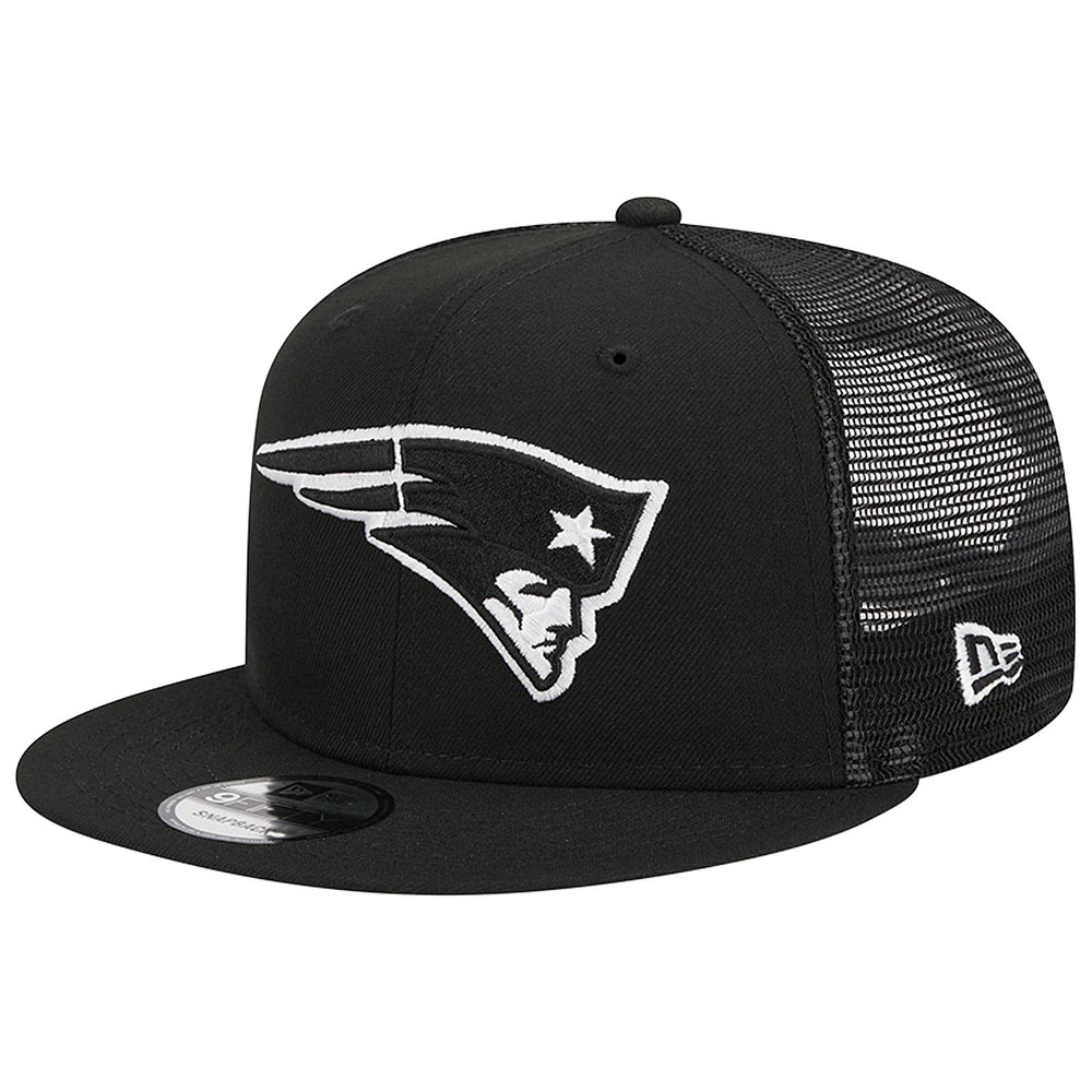 Casquette à visière plate New Era New England Patriots noire pour homme Casquette à visière plate New Era New England Patriots noire pour homme