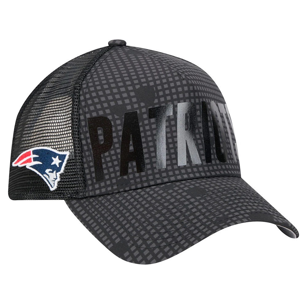 Casquette ajustable New Era 9FORTY noire New England Patriots Midnight Ink pour homme