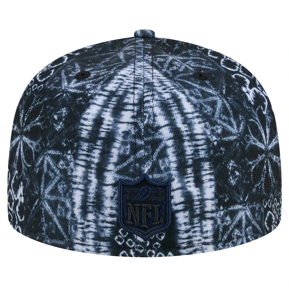 Casquette ajustée Shibori 59FIFTY noire des New England Patriots Era pour hommes