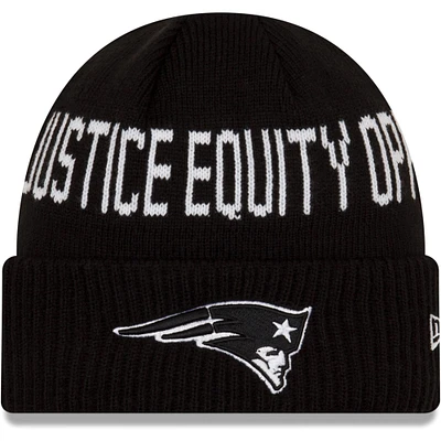 Bonnet en tricot à revers pour homme New England Patriots pour la justice sociale New Era