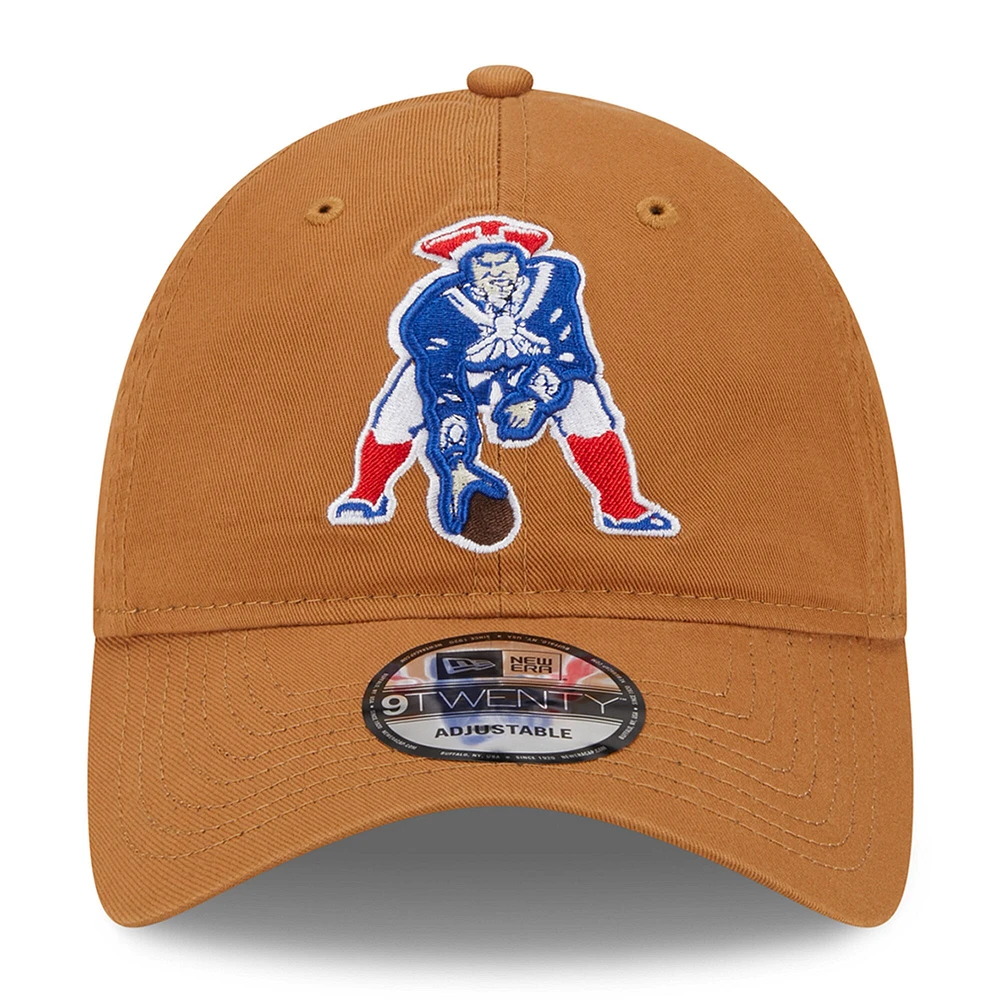 Men's New Era  Brown New England Patriots Throwback Main Core Classic 2.0 9TWENTY Adjustable Hat