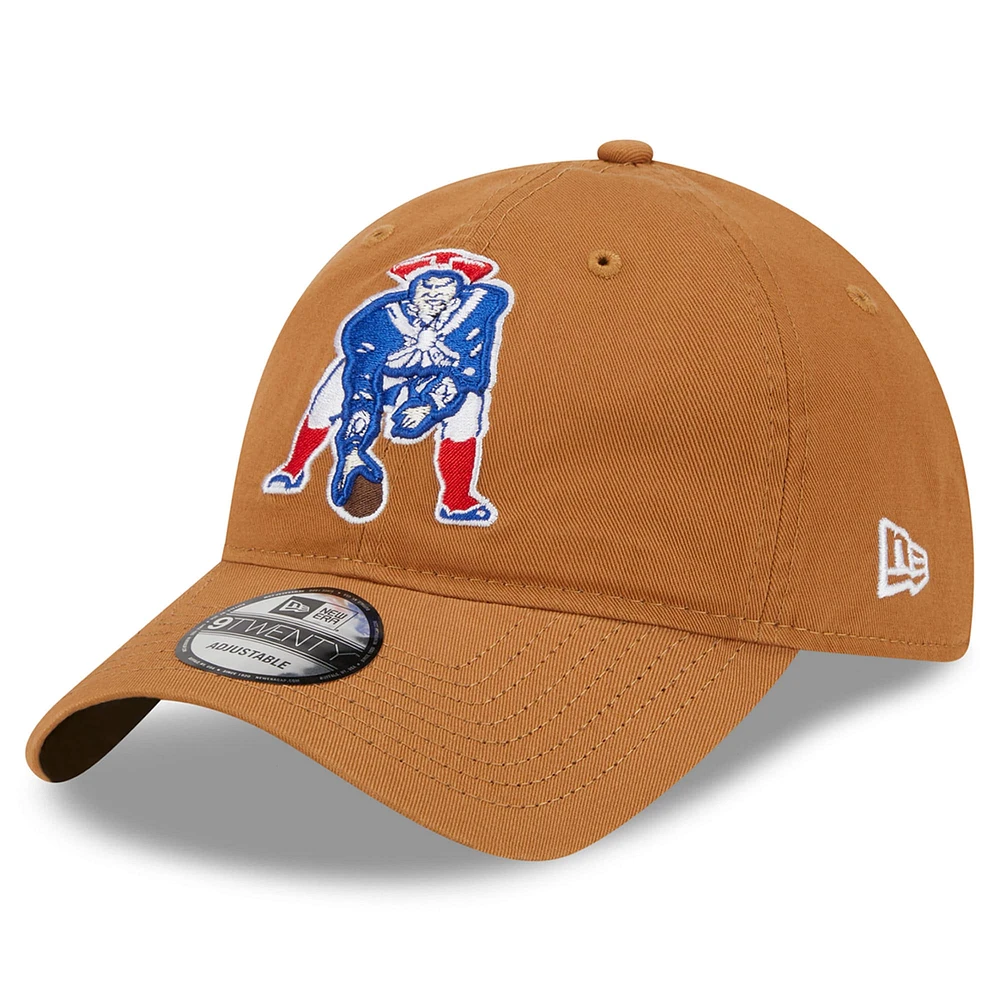 Men's New Era  Brown New England Patriots Throwback Main Core Classic 2.0 9TWENTY Adjustable Hat