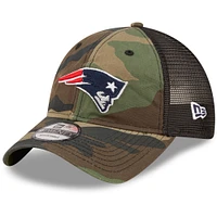 Casquette snapback de camionneur basique 9TWENTY New England Patriots New Era camouflage/noir pour hommes