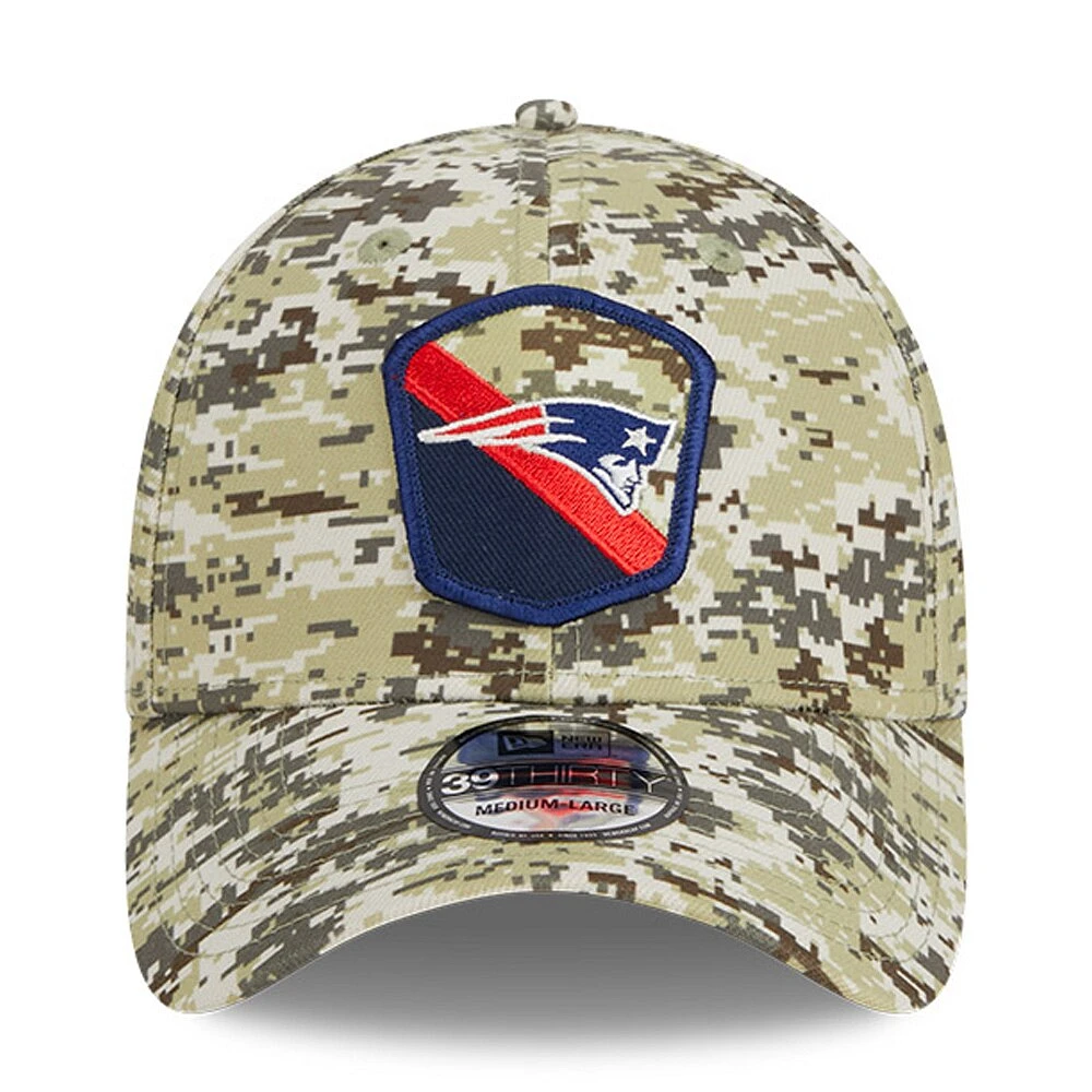 Casquette camouflage New Era England Patriots 2023 Salute To Service 39THIRTY Flex pour hommes