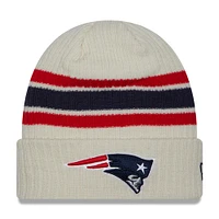 Bonnet en tricot à revers New Era New England Patriots Team Stripe pour hommes