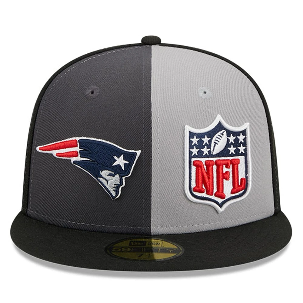 Men's New Era  Gray/Black England Patriots 2023 Sideline 59FIFTY Fitted Hat