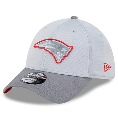 Men's New Era Gray England Patriots 2024 NFL Training Camp 39THIRTY Flex Hat