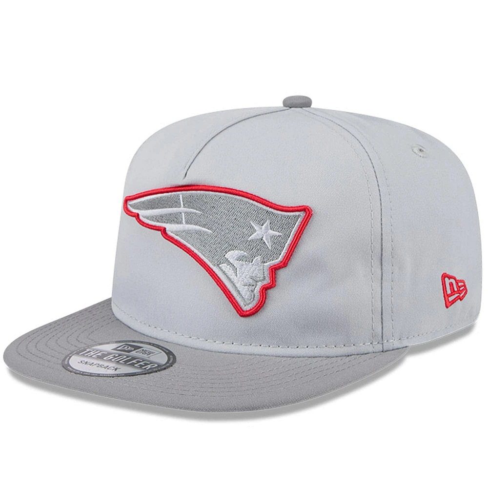 Men's New Era Gray New England Patriots 2024 NFL Training Camp Golfer Snapback Hat