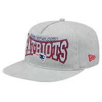 Casquette de golf ajustable en velours côtelé New England Patriots grise New Era pour homme