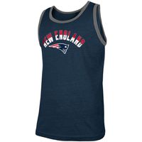 Men's New Era Heathered Navy England Patriots Ringer Tri-Blend Tank Top