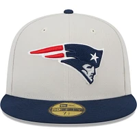 Men's New Era Khaki/Navy England Patriots Super Bowl Champions Patch 59FIFTY Fitted Hat