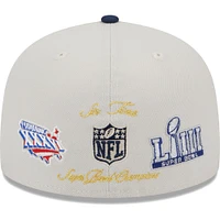 Men's New Era Khaki/Navy England Patriots Super Bowl Champions Patch 59FIFTY Fitted Hat