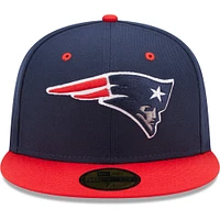 Casquette ajustée 59FIFTY 2Tone New England Patriots Flipside Era pour homme, bleu marine/rouge