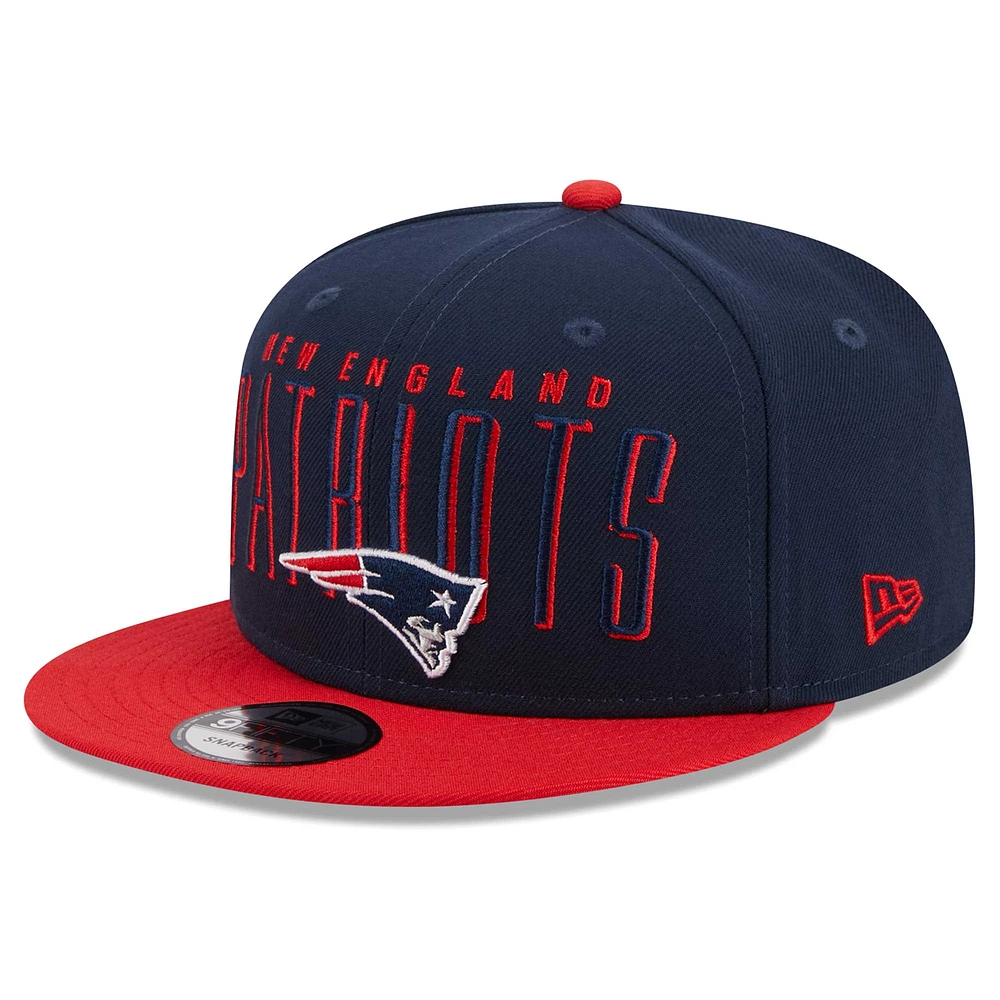 Men's New Era  Navy/Red New England Patriots Headline 9FIFTY Snapback Hat